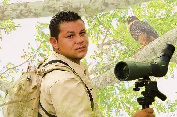Eduardo and a Bat falcon
