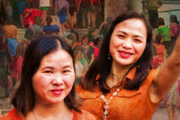 A friendly wave at the Women's Museum in Hanoi