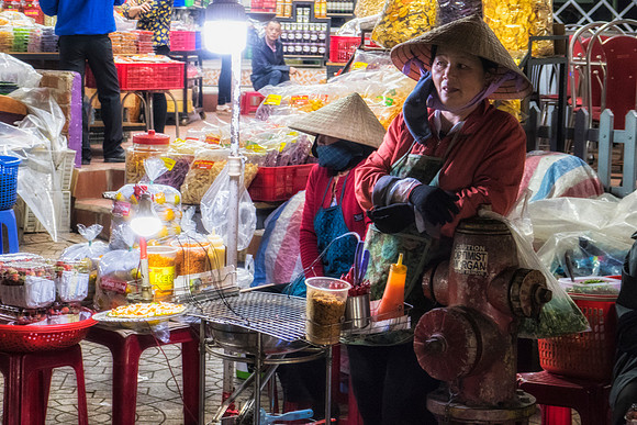 A market after dark in Da Lat