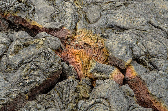 Pahoehoe lava at Sullivan Bay, Santiago Island
