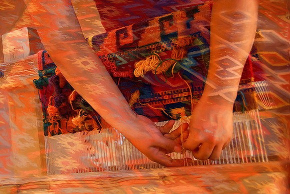 Zapotec rug weaver
