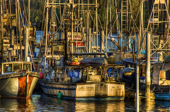 A Sitka marina at sunset