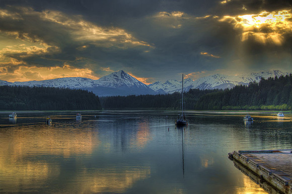 Sunrise in Bartlett's Cove, Glacier Bay