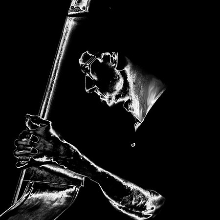 Pensive bassist