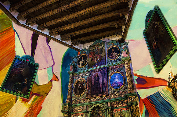 Altar in the oldest chapel in Santa Fe