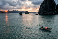 Sunset in Halong Bay