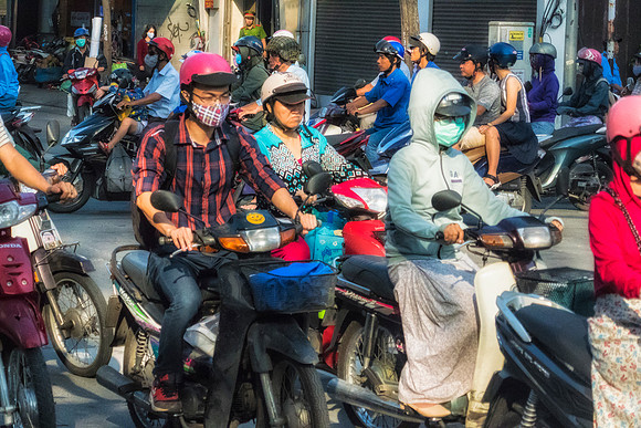 Early morning commuters in Ho Chi Minh City