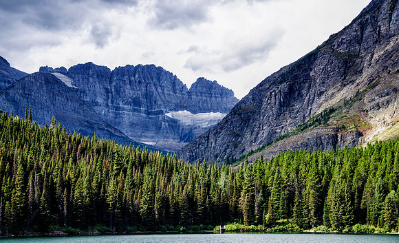 Receding glaciers west of Swiftcurrent Lake