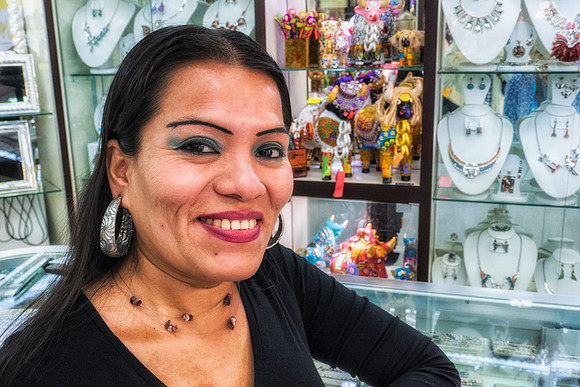 A jewelery saleswoman