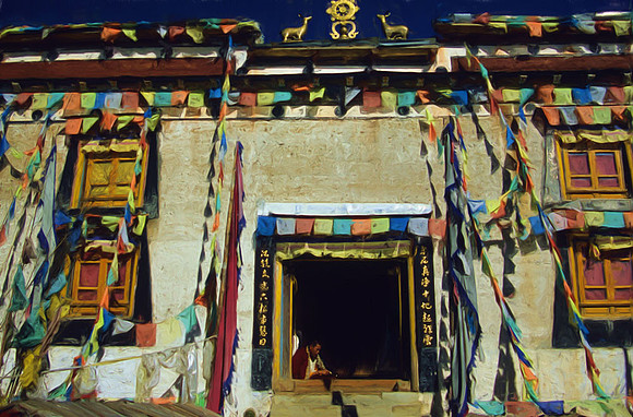 Buddhist temple, Yak Meadow, Yunnan Province