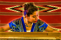 Rug weaver in Chimayo, New Mexico