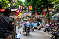 Historic downtown Hanoi from a cyclorickshaw