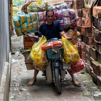 A delivery scooter