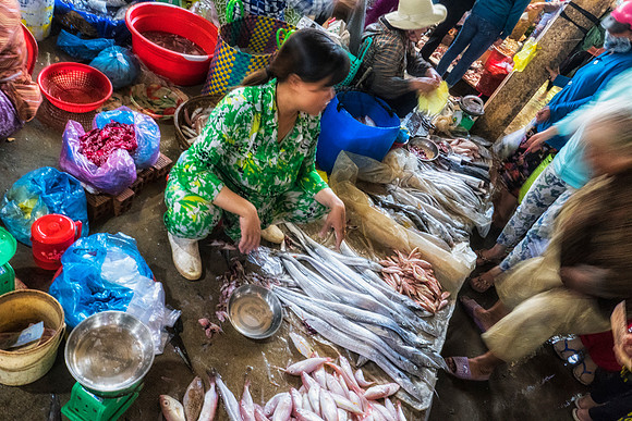Fish stall in a market in Na Trang