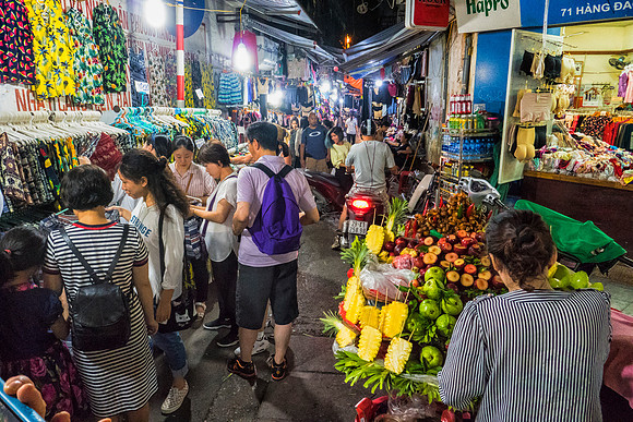 Night market in central Hanoi