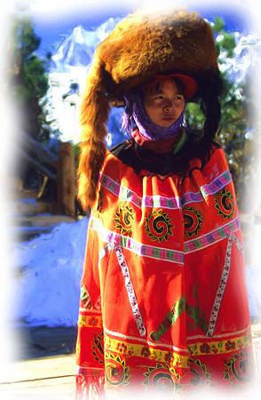 Traditional costume, Yak Meadow, Yunnan Province